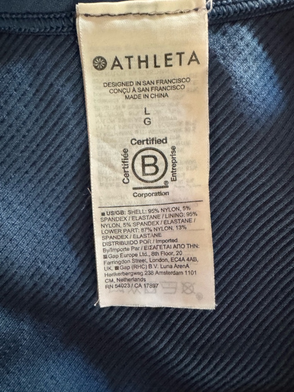 Athleta Aurora Seamless Ribbed Crop Tank - Deep Blue - Picture 3 of 3